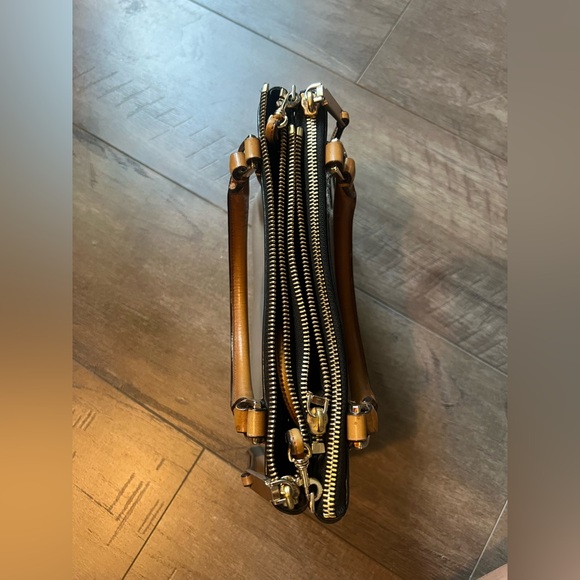 Coach Mini Black White & Gray Color Block Borough Triple Compartment Cross Body - Picture 4 of 15